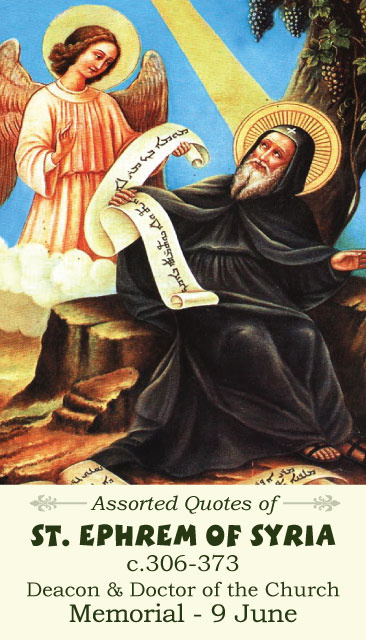 Saint Ephrem of Syria Holy Card